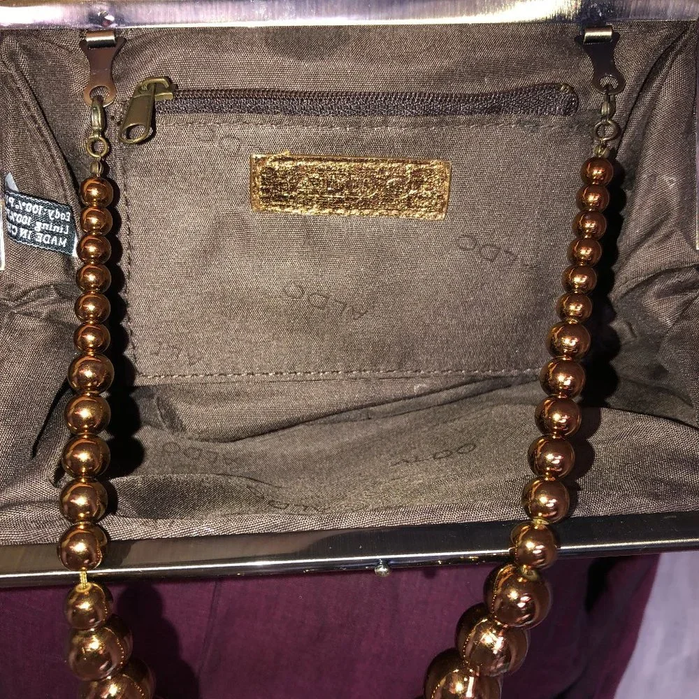 aldo 10x5 Bronze metallic snakeskin clutch